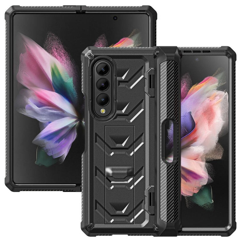 Magnetisches Scharnier, Schiebestiftschlitz, Hülle mit Ständer für Samsung Galaxy Z Fold 3 4