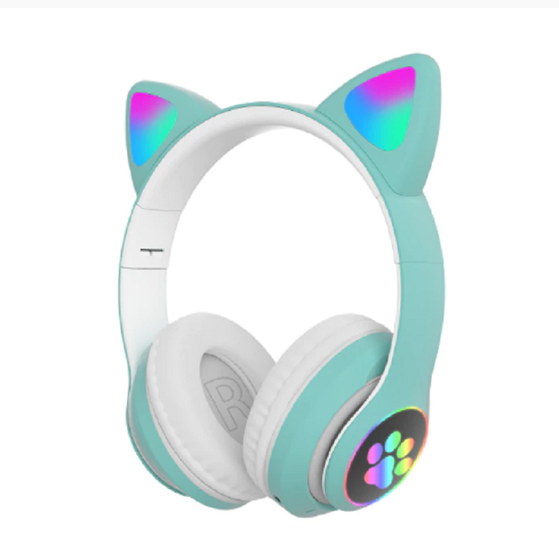 Kabellose Kopfhörer mit Katzen-Design und Blitzlicht