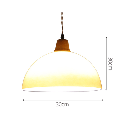Retro Bernstein Glas Pendelleuchte 30cm