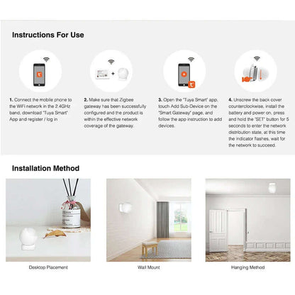 Smart Zigbee Bewegungsmelder mit App-Steuerung