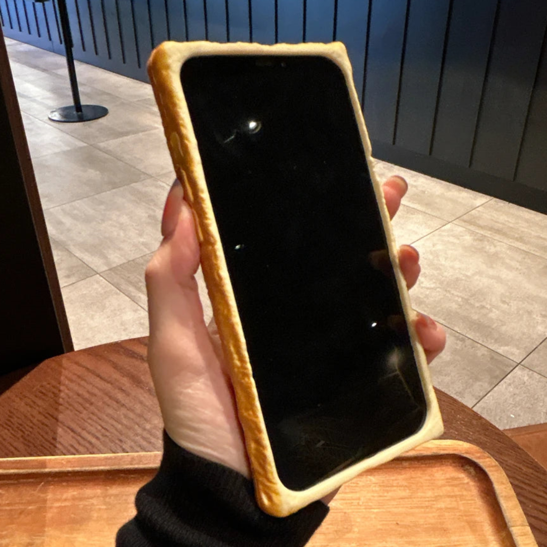 Weiches 3D Toastbrot Handytasche für iPhone Keks Ei Handyhalter Ständer Cover