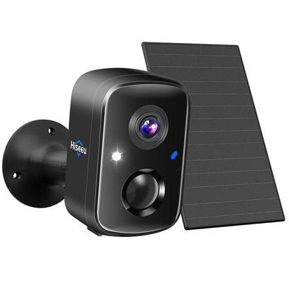 Hiseeu C90B 4MP Solarbetriebene WiFi IP Kamera - Vollfarb-Nachtsicht, IP65 wasserdicht, KI-Bewegungserkennung, Gegensprechfunktion, 100% kabellos, Eseecloud App Smart Home Überwachung