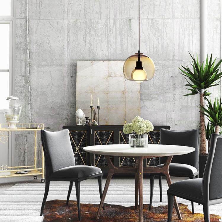 Moderne Pendelleuchte - Metall &amp; Glas