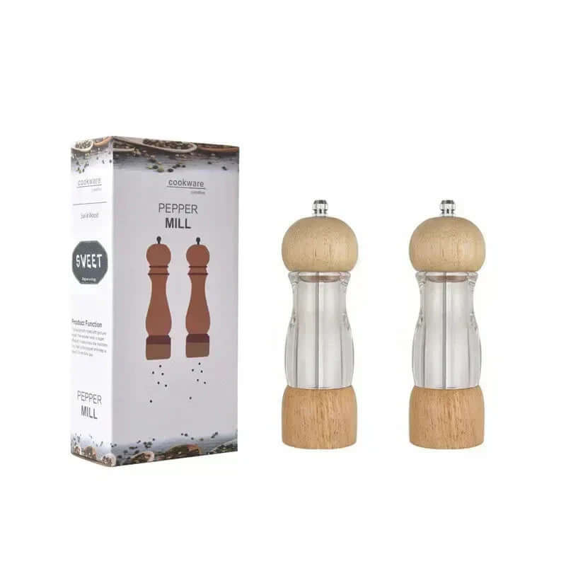 Holzpfeffermühle &amp; Salzstreuer Set - Küchengewürzmühlen