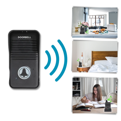 Wetterfeste Funkklingel mit Intercom &amp; Freisprechfunktion – Reichweite 1000ft, 8 Lautstärken, Mehrgerätefähig