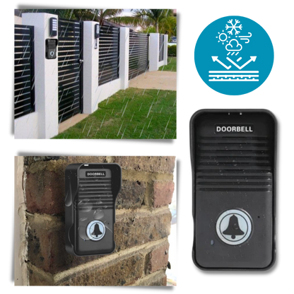 Wetterfeste Funkklingel mit Intercom &amp; Freisprechfunktion – Reichweite 1000ft, 8 Lautstärken, Mehrgerätefähig