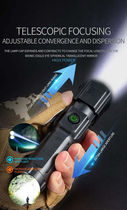 Zelara LED Taschenlampe, Zoom, USB