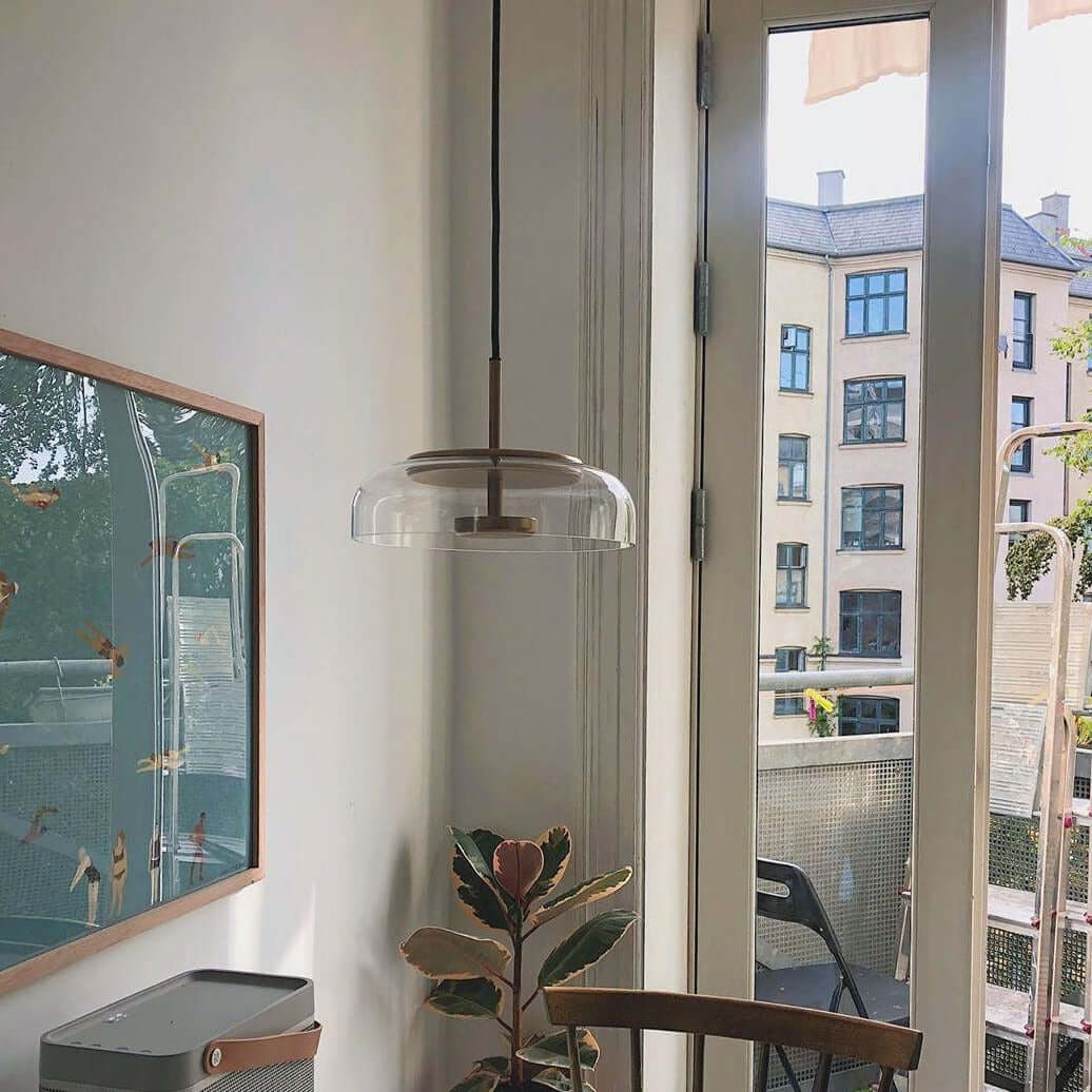Moderne Pendelleuchte - Messing &amp; Glas