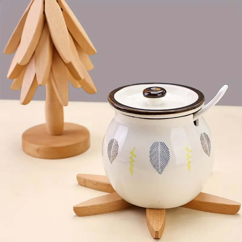 Holzbäume Untersetzer Set - Tischschutz Deko