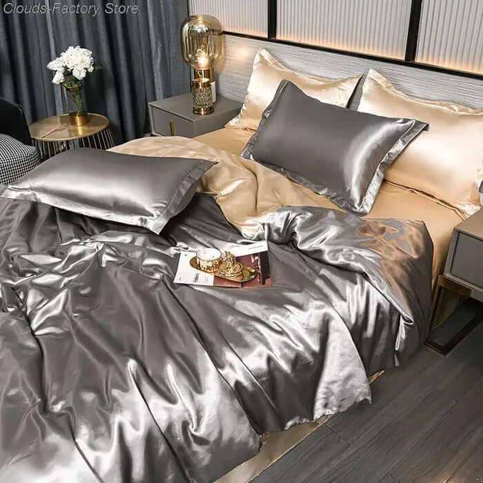 Satin Bettbezug Set - Luxuriös &amp; Weich