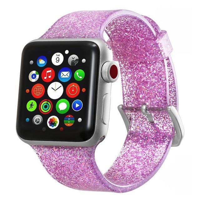 Glitzerndes Uhrenarmband aus Silikon