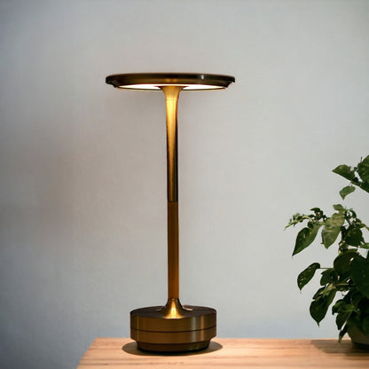 Kabellose wiederaufladbare moderne Aura Tischlampe mit Touch-Steuerungen | Drahtloses LED-Licht für moderne Beistelltische und Schreibtische | Minimalistische Tischlampe