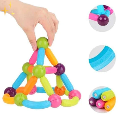 64 Magnetische Bausteine Set für Kreatives Bauen