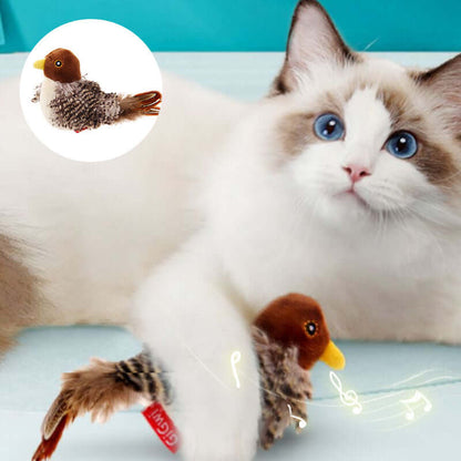 Interaktives Katzenspielzeug Vogel mit Geräuschen