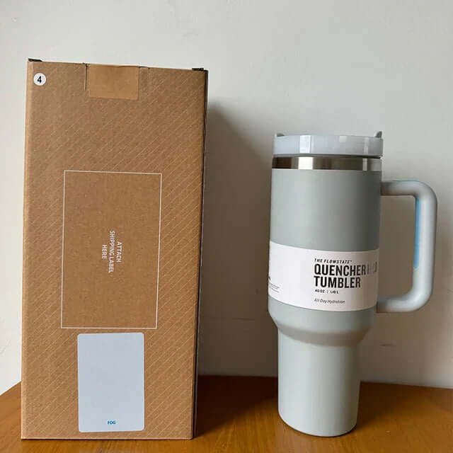 Isolierter Thermobecher 1,2L - Deckel &amp; Strohhalm