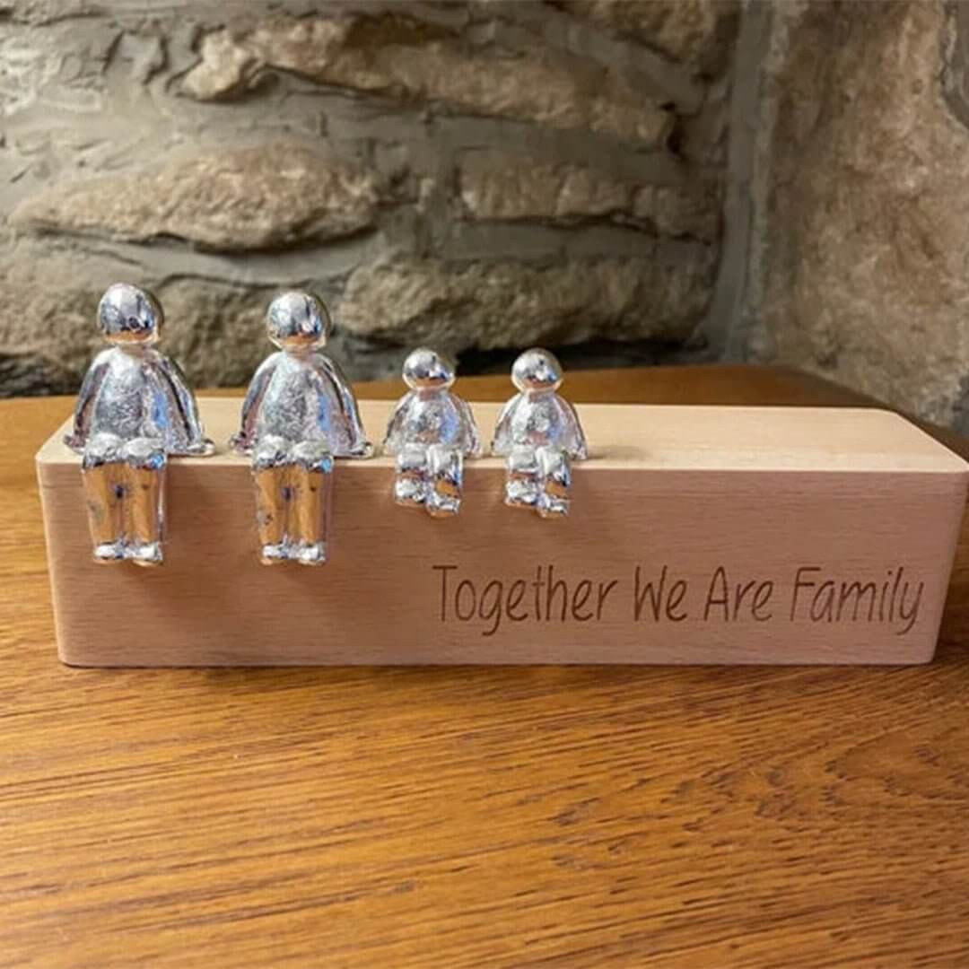 Familienskulptur Einheit Silber