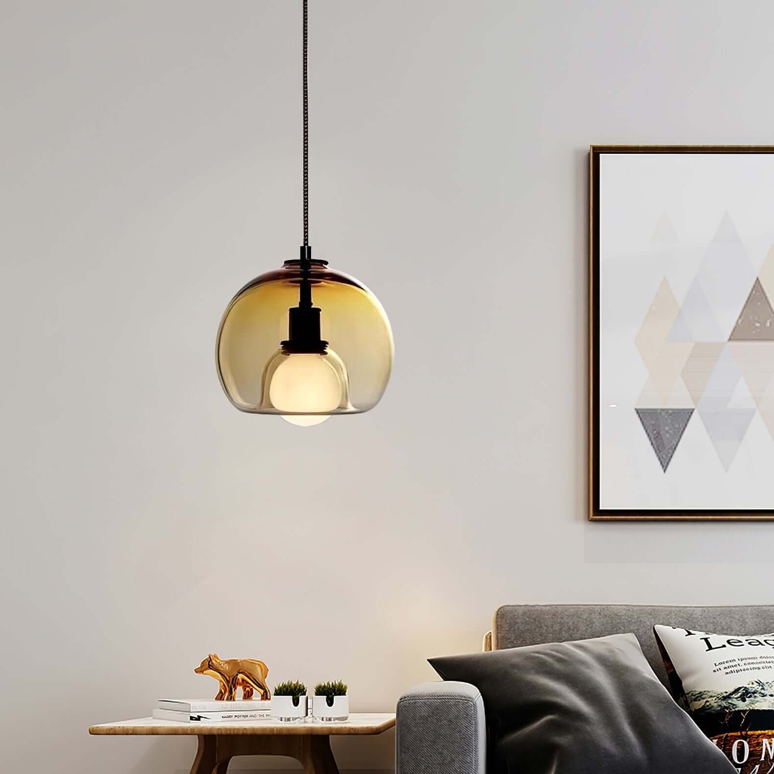 Moderne Pendelleuchte - Metall &amp; Glas