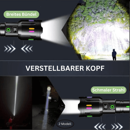 9000 Lumen LED Taschenlampe, wiederaufladbar