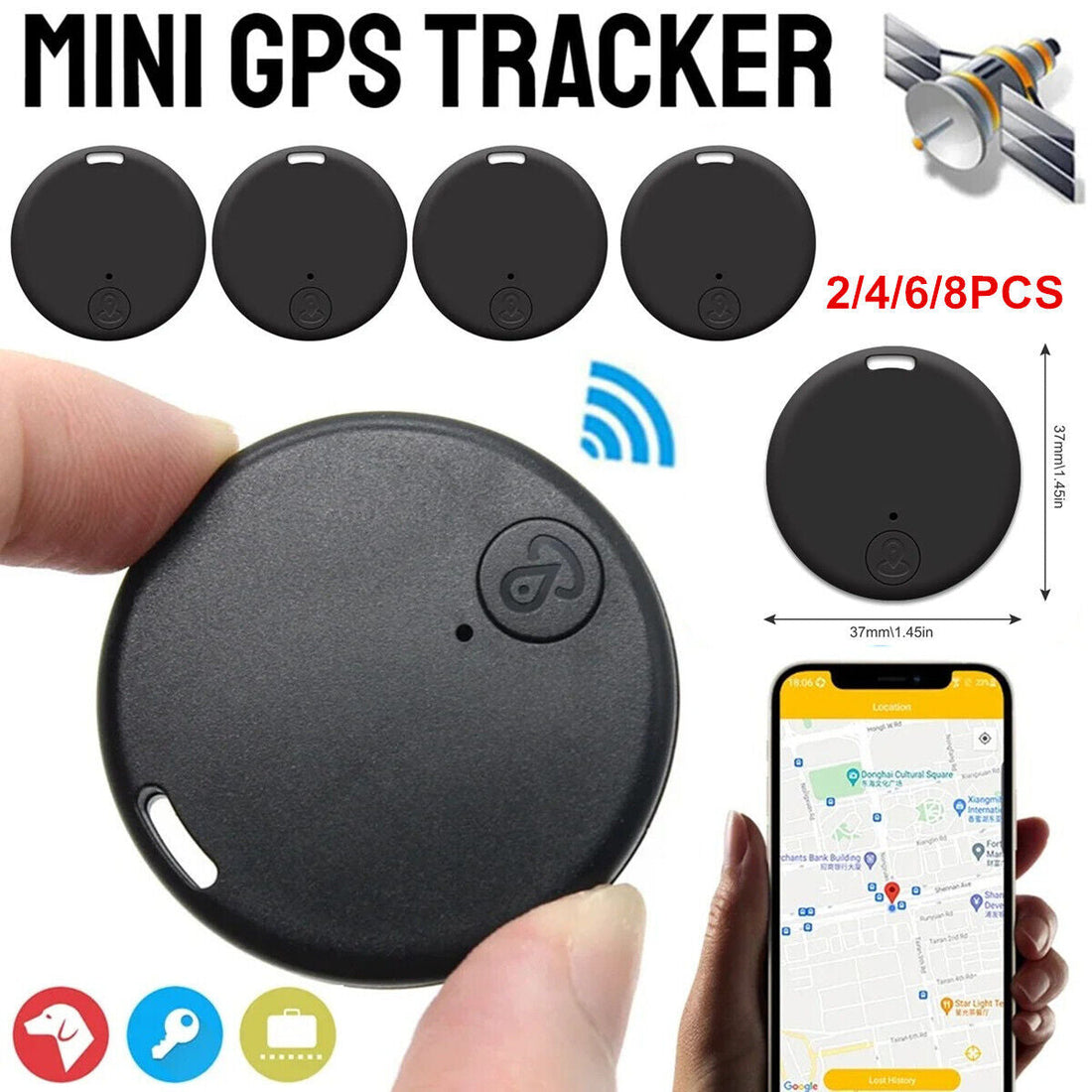 Mini Bluetooth GPS Tracker für Schlüssel, Kinder, Haustiere und Gegenstandfinder Gerät
