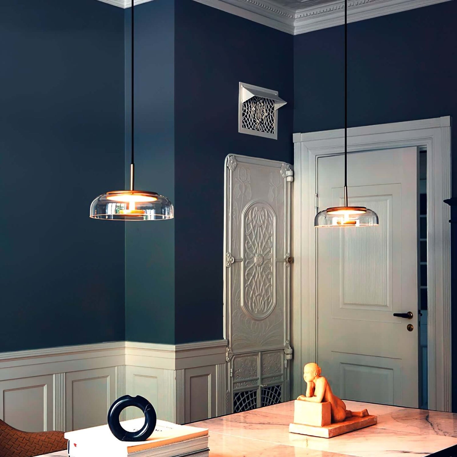 Moderne Pendelleuchte - Messing &amp; Glas
