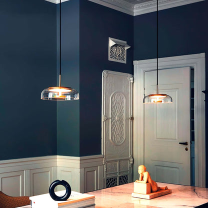 Moderne Pendelleuchte - Messing &amp; Glas