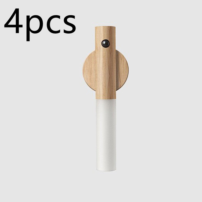 Smarte Aufladbare Holz LED Wandleuchten Magneticsh Kabellos Abnehmbar Nachlicht Flurlicht Treppenlicht Wandlampe Regalleuchte USB Bewegungssensor