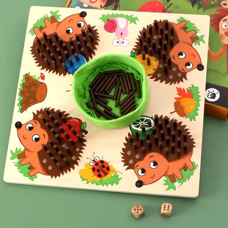 Montessori Holz-Rechenspiel Igel - Zähl- &amp; Lernspaß