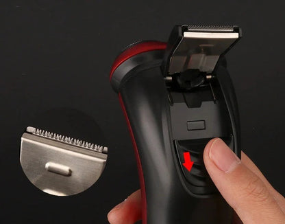 Herren Rasierer Rotary Waterproof Elektrischer Rasierer Pop-Up Trimmer Nass Trocken Kabellos