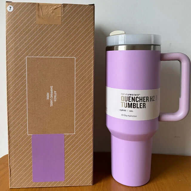 Isolierter Thermobecher 1,2L - Deckel &amp; Strohhalm