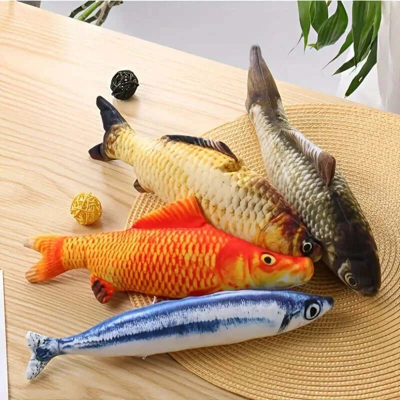 Interaktives Katzenspielzeug Set - 4 Bewegliche Fische