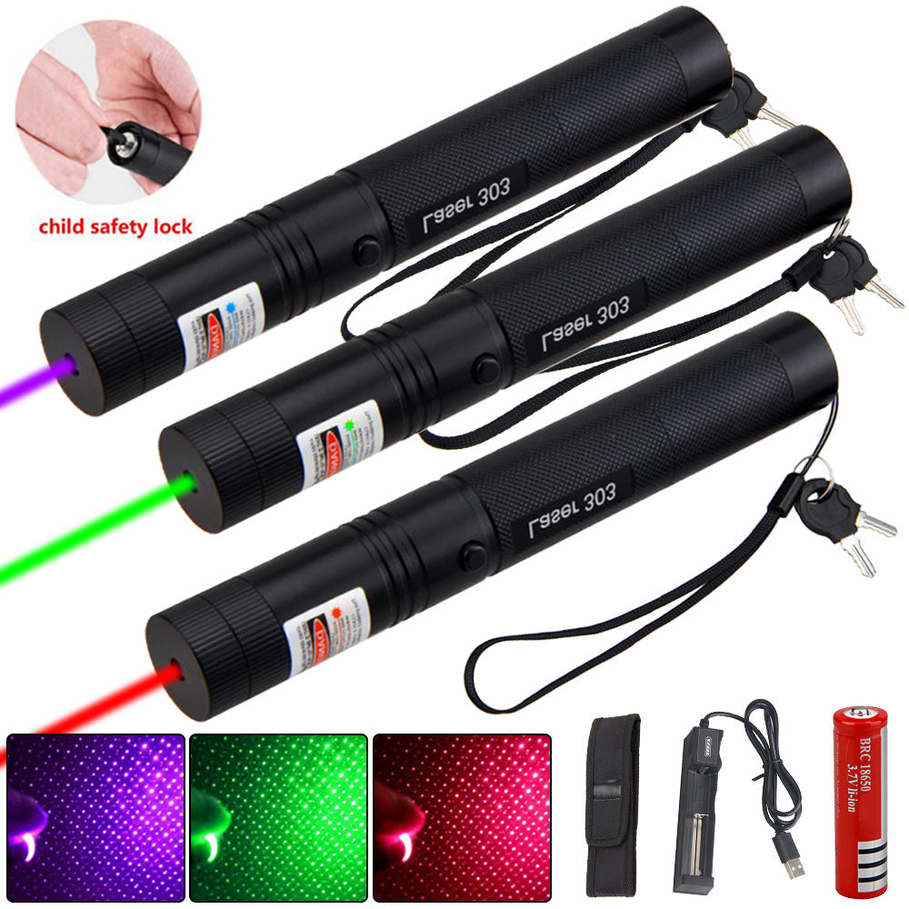 Zelara-Power Laserpointer 303 - Wiederaufladbarer sichtbarer USB-Laserpointer mit hoher Leistung