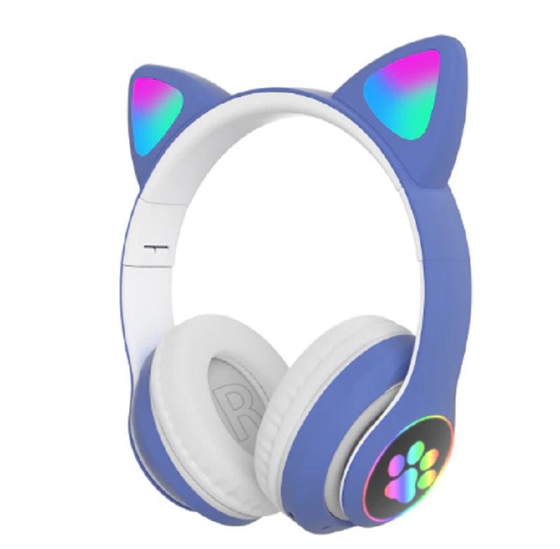 Kabellose Kopfhörer mit Katzen-Design und Blitzlicht