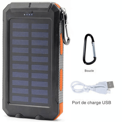 Solar Powerbank wasserdicht stoßfest 10.000 mAh - Solaraufladung