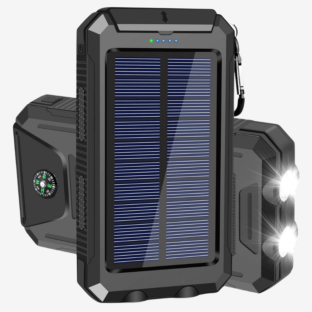 Solar Powerbank wasserdicht stoßfest 10.000 mAh - Solaraufladung