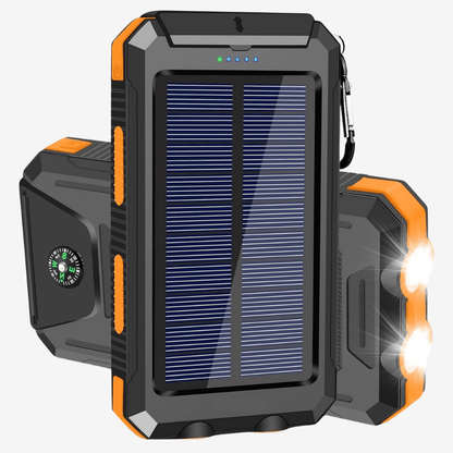Solar Powerbank wasserdicht stoßfest 10.000 mAh - Solaraufladung