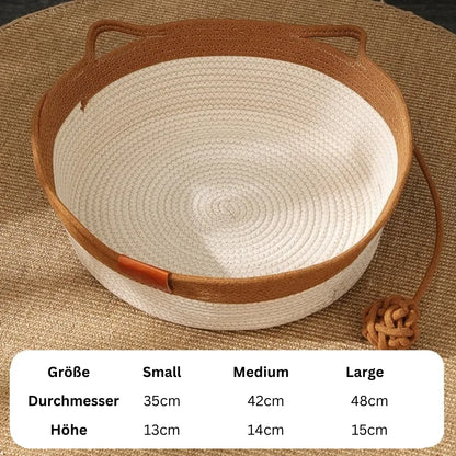 SchlummerNest – Handgewebtes Katzenbett aus Baumwollseil