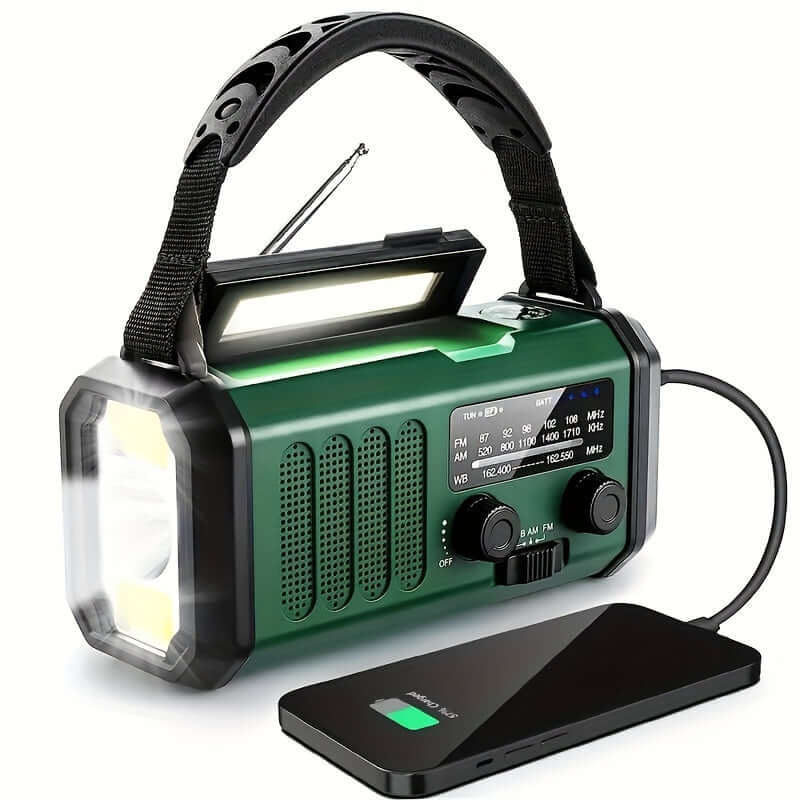 Multifunktionales Notfallradio mit Solar &amp; Kurbel