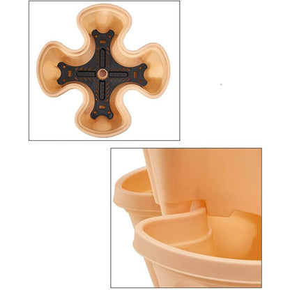 Stapelbare Pflanzentöpfe, 4 Ebenen, Platzsparend