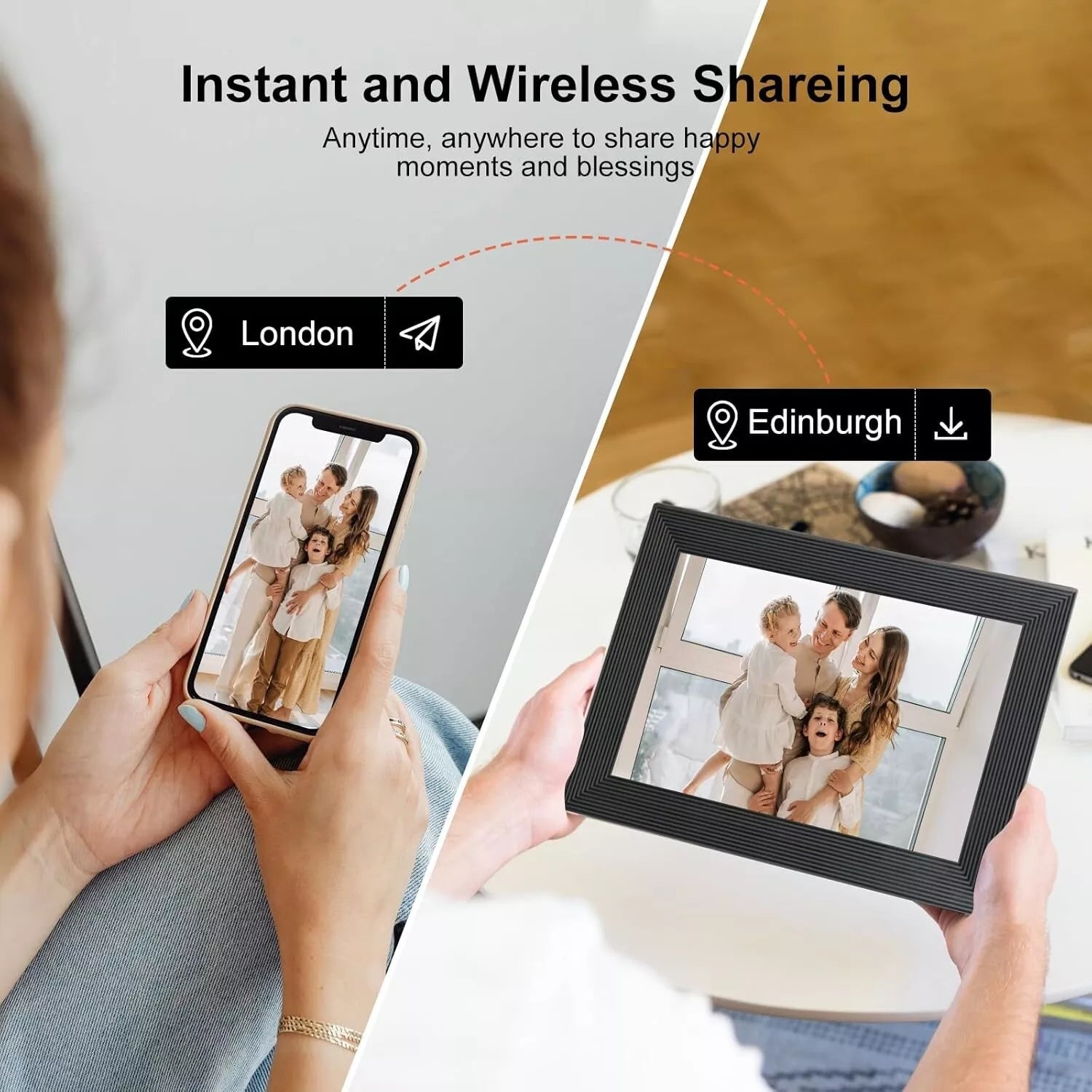 Hochauflösender digitaler Bilderrahmen Bewerteter elektrischer Bilderrahmen mit Video-Wiedergabe und Kamerafunktionen