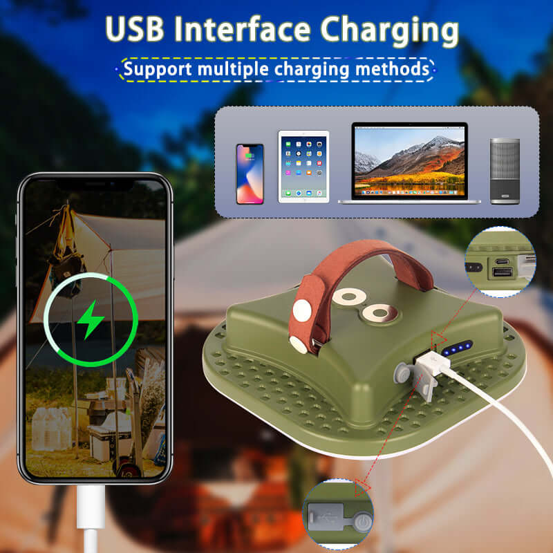 80W LED Solar Campinglampe mit Magnet &amp; Zoom