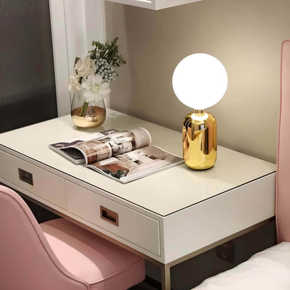 Elegante Tischleuchte mit Glasfuß