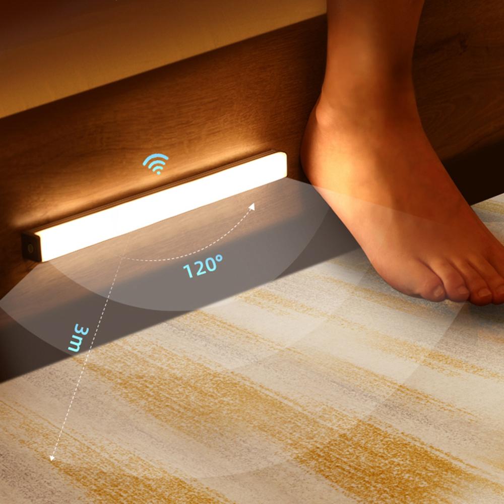 LED Nachtlicht mit Sensor für Bettgestell Holz