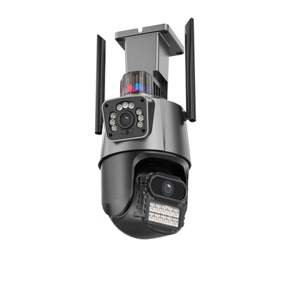 Outdoor Dual-Screen AI Tracking PTZ Wifi Kamera, 3MP+3MP, IR Nachtsicht, Onvif, 2-Wege Audio, iCSee Kompatibel