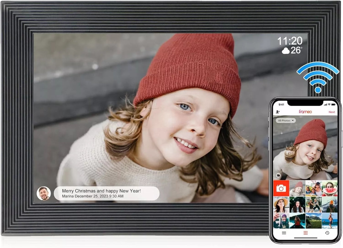 Hochauflösender digitaler Bilderrahmen Bewerteter elektrischer Bilderrahmen mit Video-Wiedergabe und Kamerafunktionen