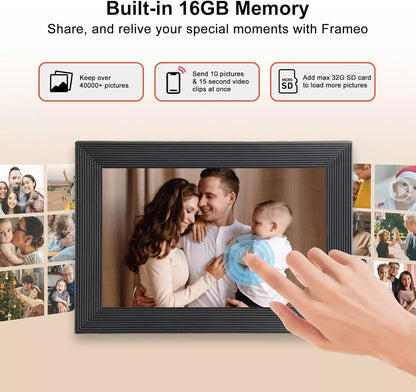 Hochauflösender digitaler Bilderrahmen Bewerteter elektrischer Bilderrahmen mit Video-Wiedergabe und Kamerafunktionen
