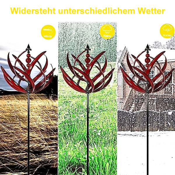 Metall Windspiel - Blau | Robustes Design für Garten