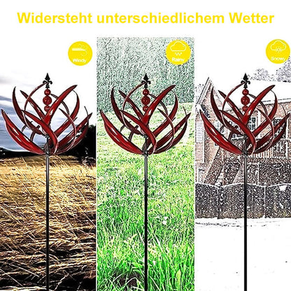 Metall Windspiel - Blau | Robustes Design für Garten