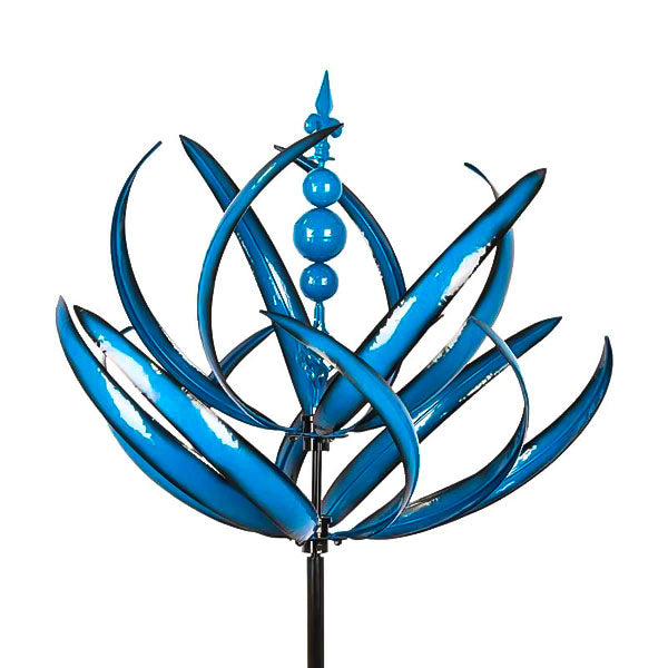 Metall Windspiel - Blau | Robustes Design für Garten