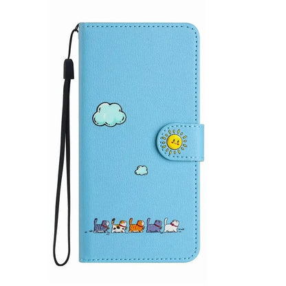 Katbedruckte magnetische Leder iPhone Flip Cover Geldbörse Hülle