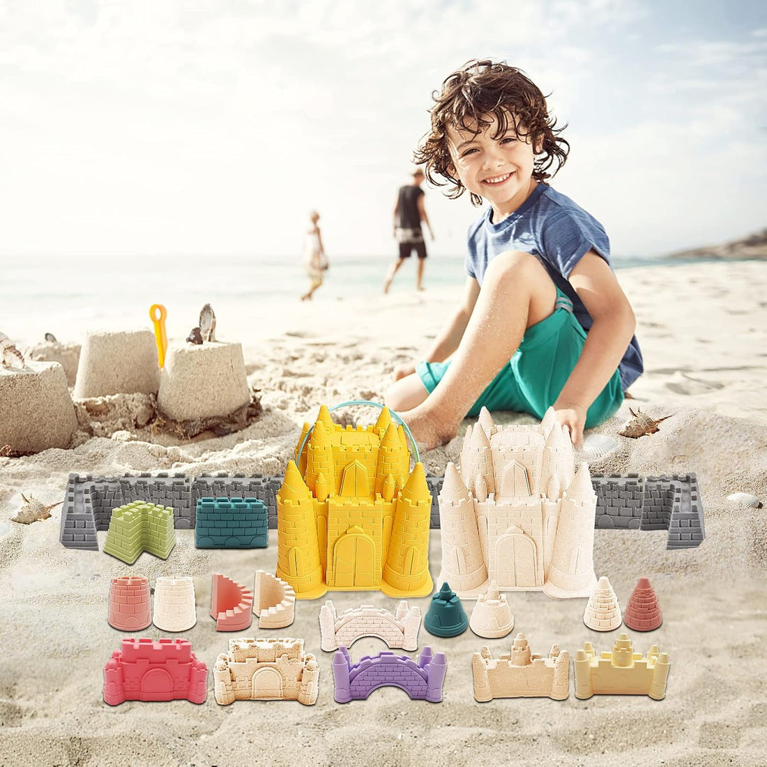 Sandkastenspielset für Kinder - Kreative Bauformen – Leicht &amp; Robust